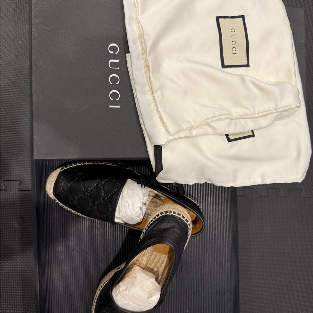 Leather Espadrille In Black US 7.5.
Wear it 2 times only. - Picture 2 of 10